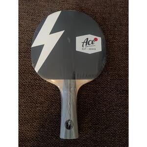Ace Ping Pong Paddle Eat Serve Lightning Bolt Design Black/Red New in Plastic